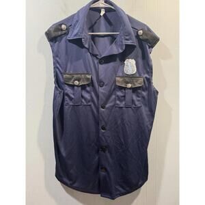 Police Custume For Adult With Hat Blue One Size Pit To Pit 23 Inches